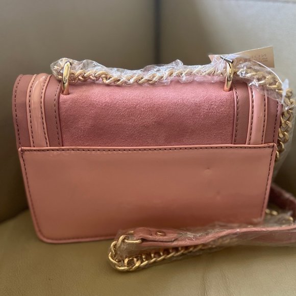 MALI + LILI VEGAN SUEDE MINI ME BLUSH PINK SUEDE CROSSBODY   NWT - Picture 5 of 8